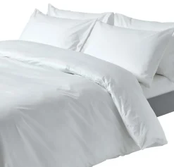 Homescapes Parure de lit 100% coton égyptien 200 fils blanc, 135x200cm - Hot