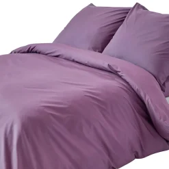 Homescapes Parure de lit 100% coton égyptien 200 fils violet, 240x220cm -