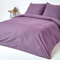 Homescapes Parure de lit 100% coton égyptien 200 fils violet, 240x220cm -