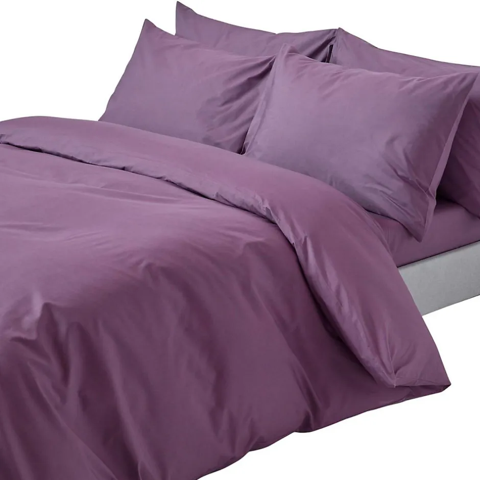 Homescapes Parure de lit 100% coton égyptien 200 fils violet, 260x220cm -
