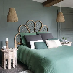 Atmosphera Créateur D'Intérieur Parure de lit - gaze de coton - vert céladon - 260x240 cm - Atmosphera