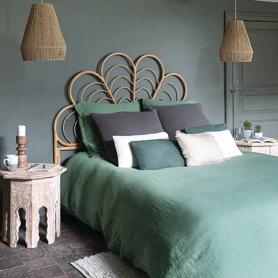 Atmosphera Créateur D'Intérieur Parure de lit - gaze de coton - vert céladon - 260x240 cm - Atmosphera