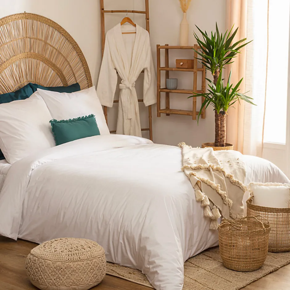 Atmosphera Créateur D'Intérieur Parure de lit - percale - blanc - 260x240 cm - Atmosphera
