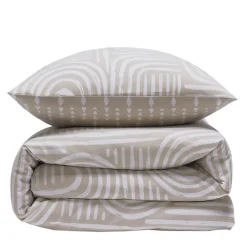 Future Home Parure de lit 1 personne en coton imprimé beige 140x200cm Discount