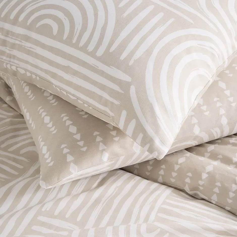 Future Home Parure de lit 1 personne en coton imprimé beige 140x200cm Discount