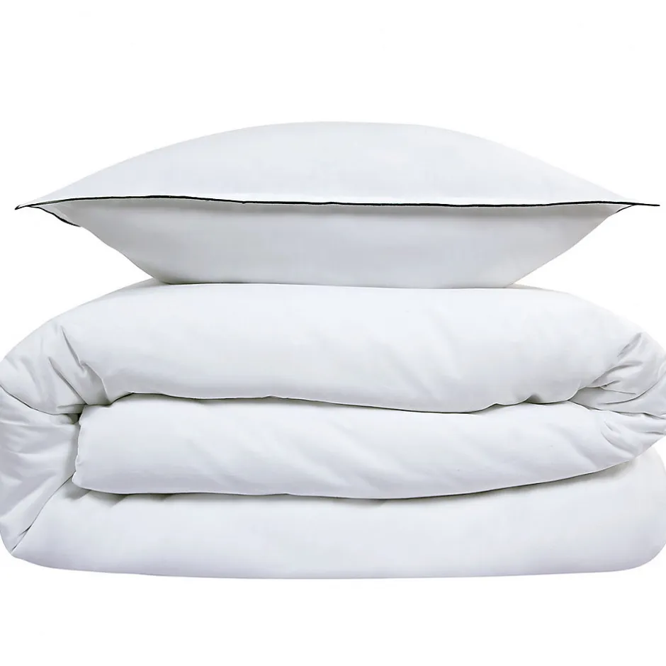 Future Home Parure de lit 2 personnes en satin de coton unie 240x220cm