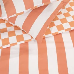 Future Home Parure de lit 2 personnes rayé damier réversible 200x200cm Discount