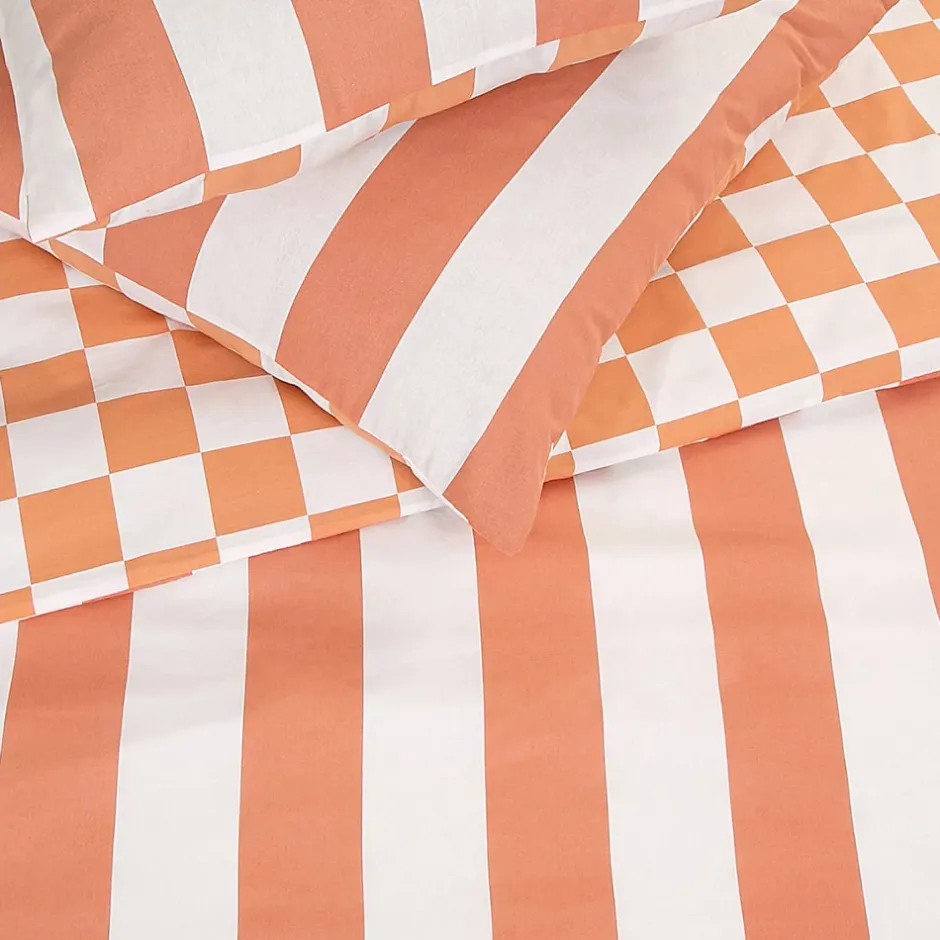 Future Home Parure de lit 2 personnes rayé damier réversible 200x200cm Discount