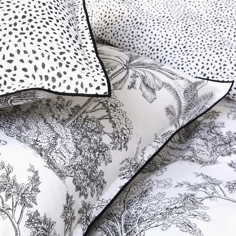 Future Home Parure de lit 2 personnes en coton 57 fils imprimé blanc 240x220cm Hot