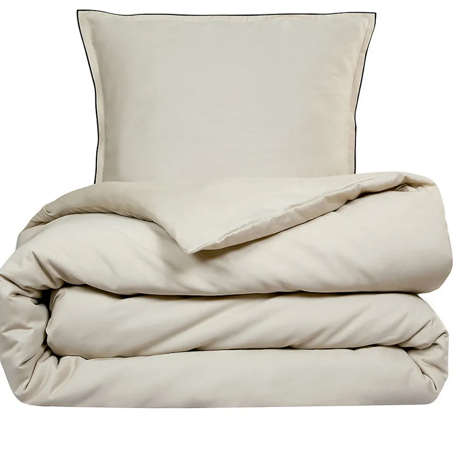 Future Home Parure de lit 2 personnes en satin de coton unie 240x220cm