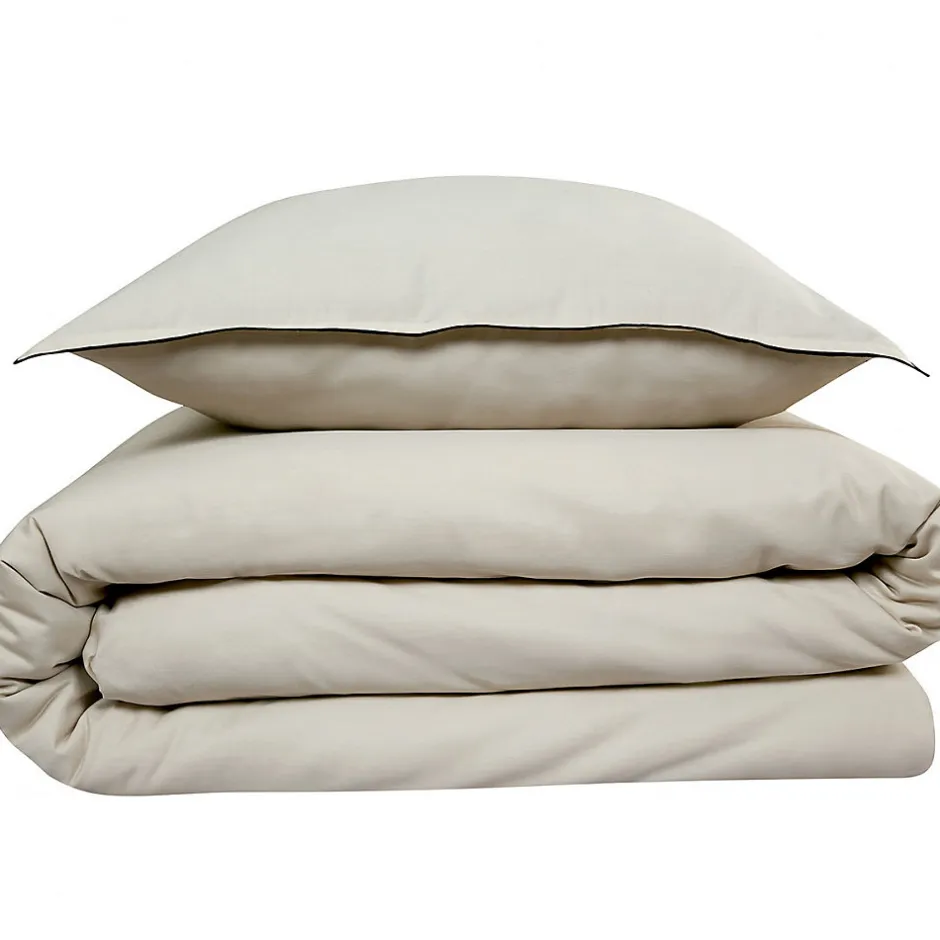 Future Home Parure de lit 2 personnes en satin de coton unie 240x220cm