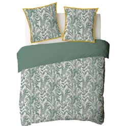 Future Home Parure de lit 2 personnes tropical réversible unie 240x220cm Clearance