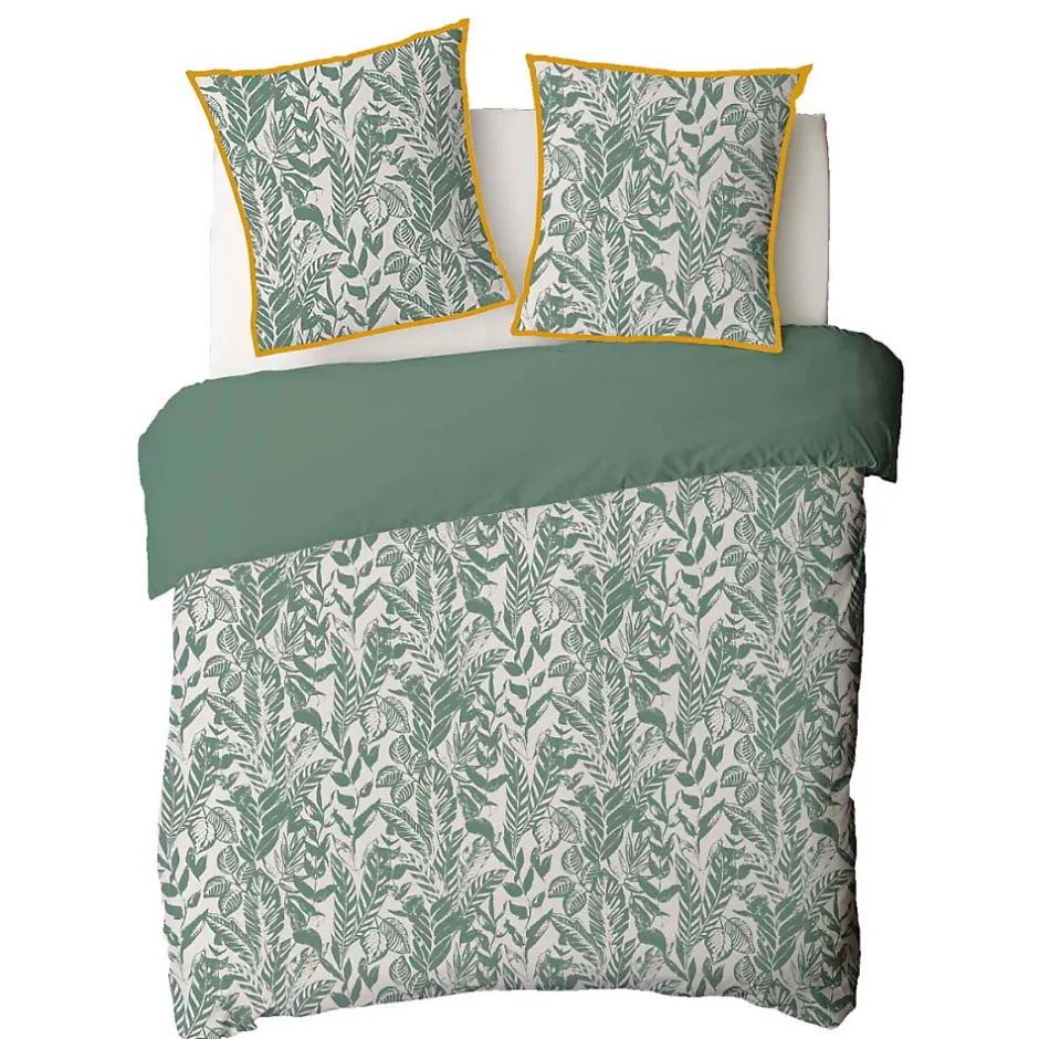 Future Home Parure de lit 2 personnes tropical réversible unie 240x220cm Clearance