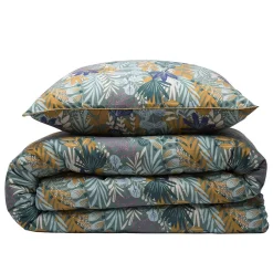 Future Home Parure de lit 2 personnes végétal tropical réversible 240x220cm
