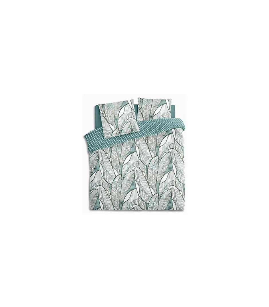 Atmosphera Parure de lit 2 Personnes 240 x 220 cm Housse de couette avec 2 taies Imprimé Moana