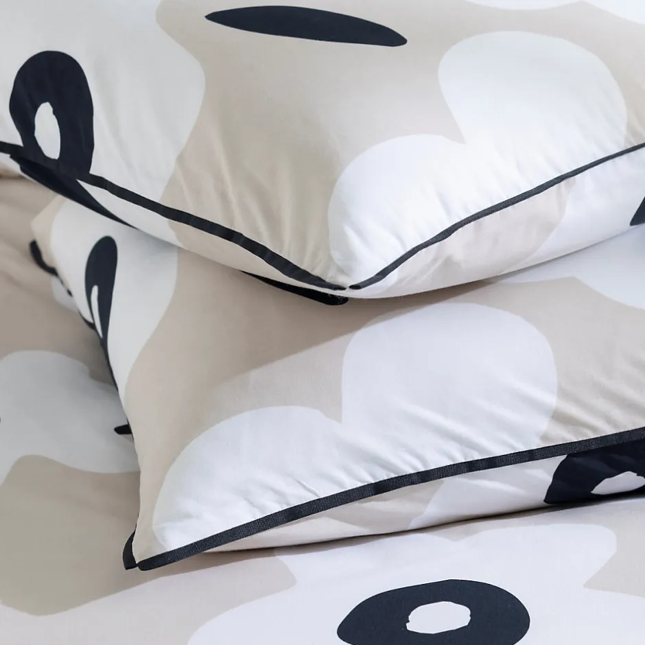 Future Home Parure de lit 2 personnes en coton 57 fils imprimé beige 240x220cm