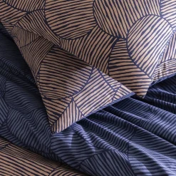 Future Home Parure de lit 2 personnes en coton 57 fils imprimé bleu 240x220cm