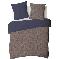 Future Home Parure de lit 2 personnes en coton 57 fils imprimé bleu 240x220cm