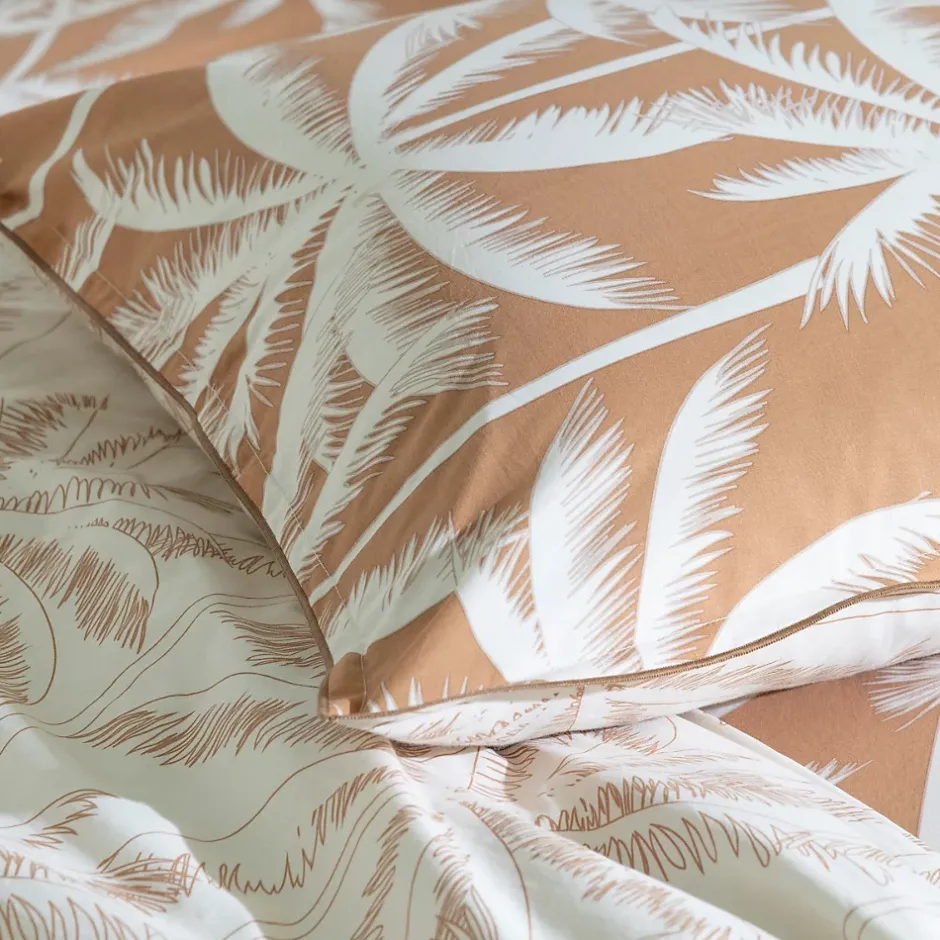 Future Home Parure de lit 2 personnes en coton 57 fils imprimé camel 260x240cm Clearance