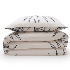 Future Home Parure de lit 2 personnes en coton 57 fils imprimé blanc 240x220cm Discount