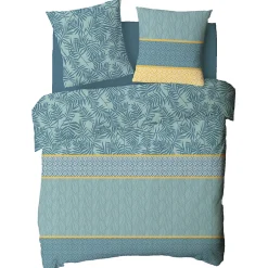 Future Home Parure de lit 2 personnes en coton 57 fils imprimé vert 240x220cm