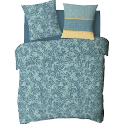 Future Home Parure de lit 2 personnes en coton 57 fils imprimé vert 240x220cm