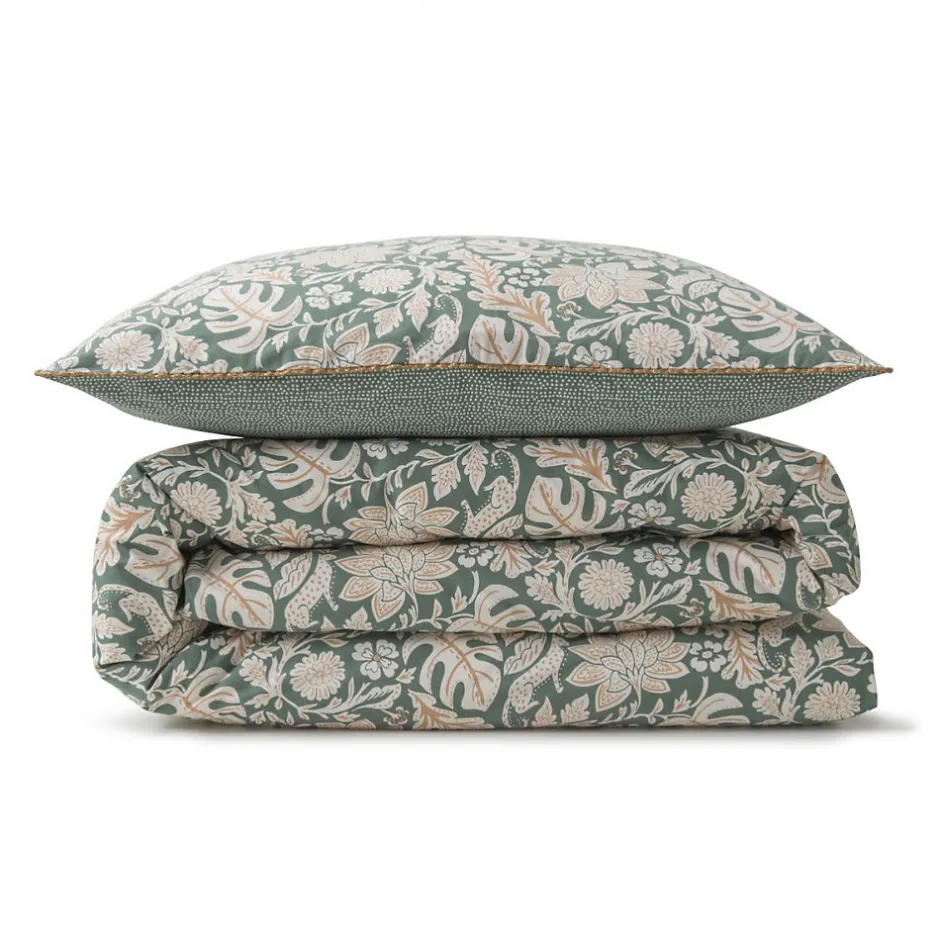 Future Home Parure de lit 2 personnes floral et pois en coton 260x240cm