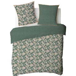 Future Home Parure de lit 2 personnes floral et pois en coton 260x240cm