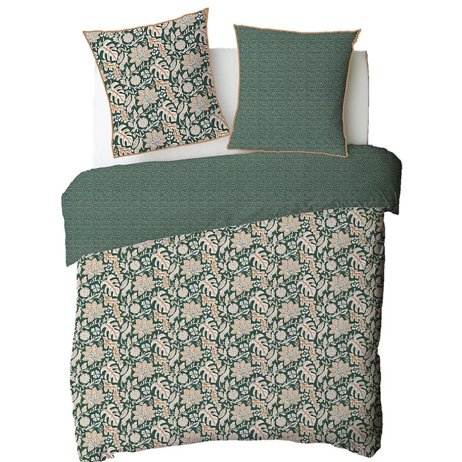 Future Home Parure de lit 2 personnes floral et pois en coton 260x240cm