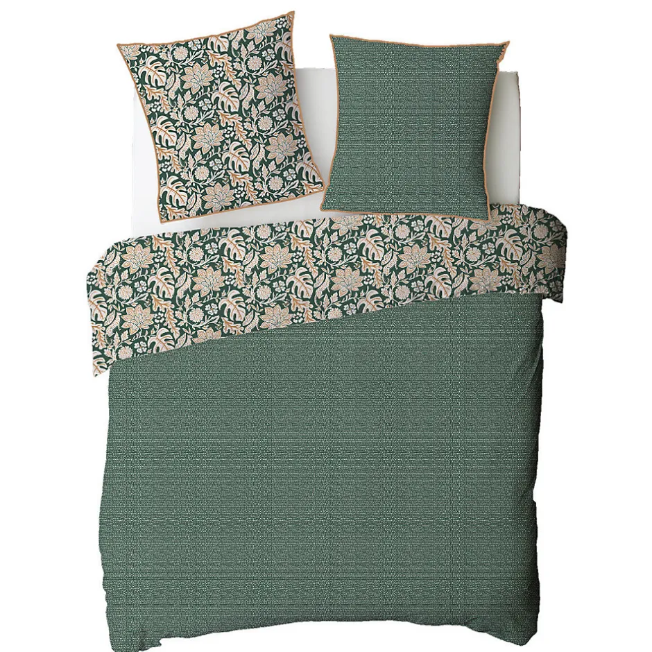 Future Home Parure de lit 2 personnes floral et pois en coton 260x240cm