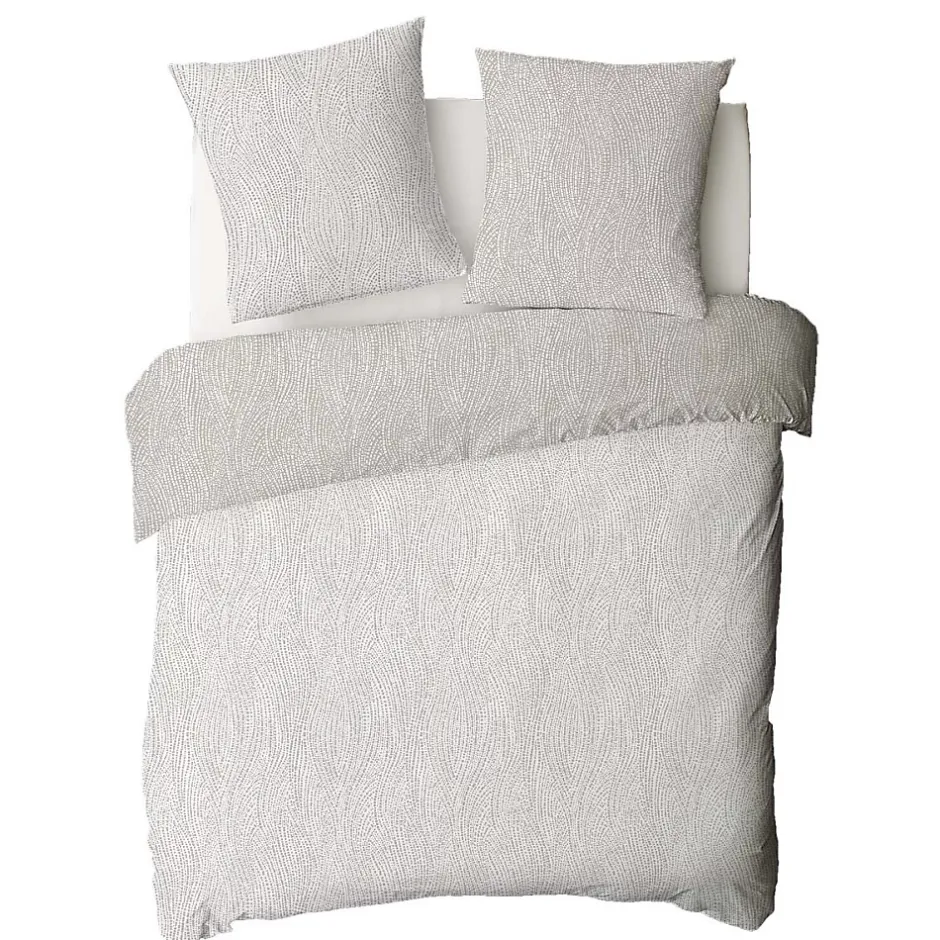 Future Home Parure de lit 2 personnes en coton 57 fils imprimé beige 260x240cm Outlet