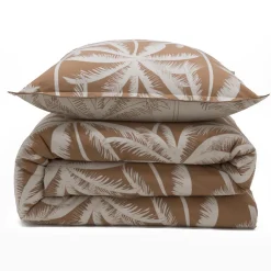 Future Home Parure de lit 2 personnes en coton 57 fils imprimé camel 240x220cm