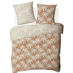 Future Home Parure de lit 2 personnes en coton 57 fils imprimé camel 240x220cm