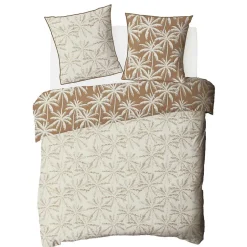 Future Home Parure de lit 2 personnes en coton 57 fils imprimé camel 240x220cm