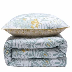 Future Home Parure de lit 2 personnes en coton 57 fils imprimé bleu 240x220cm New