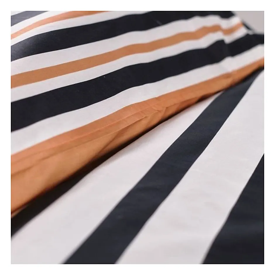 Todays Tools Parure de lit 2 personnes -TODAY - 240x200 cm - 100% Coton - Orange, Noir et Blanc Discount