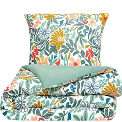 Future Home Parure de lit 2 personnes en satin de coton imprimé floral 240x220cm