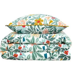 Future Home Parure de lit 2 personnes en satin de coton imprimé floral 240x220cm