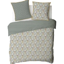 Future Home Parure de lit 2 personnes floral charme rayé 260x240cm