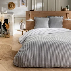 Future Home Parure de lit 2 personnes en coton 57 fils imprimé blanc 260x240cm Sale