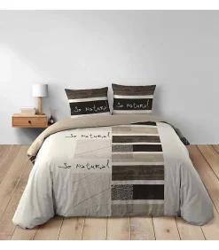 Douceur D'Intérieur Parure de Lit 3 Pièces - 240 x 220 cm - 42 Fils - So Natural - 220x240cm - Naturel Sale
