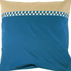 Linnea Parure de lit 3 pièces : housse 260x240 cm et taies 65x65 cm en percale de coton LINOA bleu cobalt New