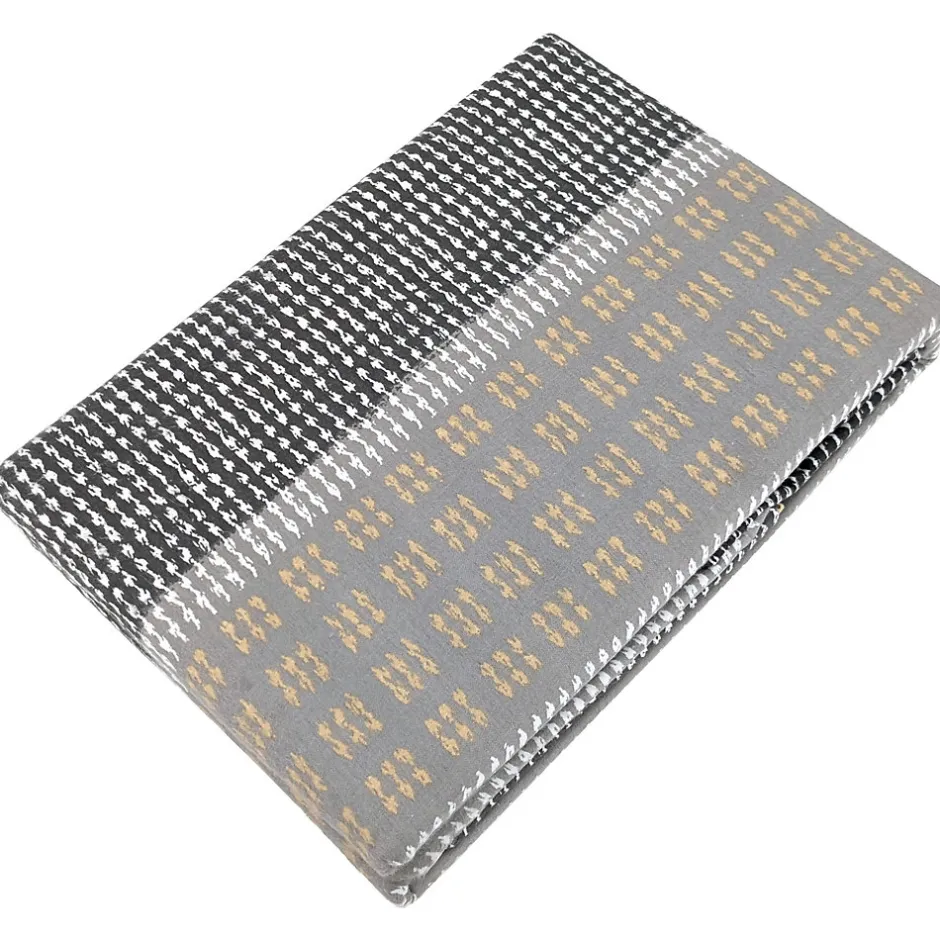Linnea Parure de lit 2 pièces : housse 140x200 cm taie 65x65 cm 100% flanelle de coton JULES gris/jaune Best