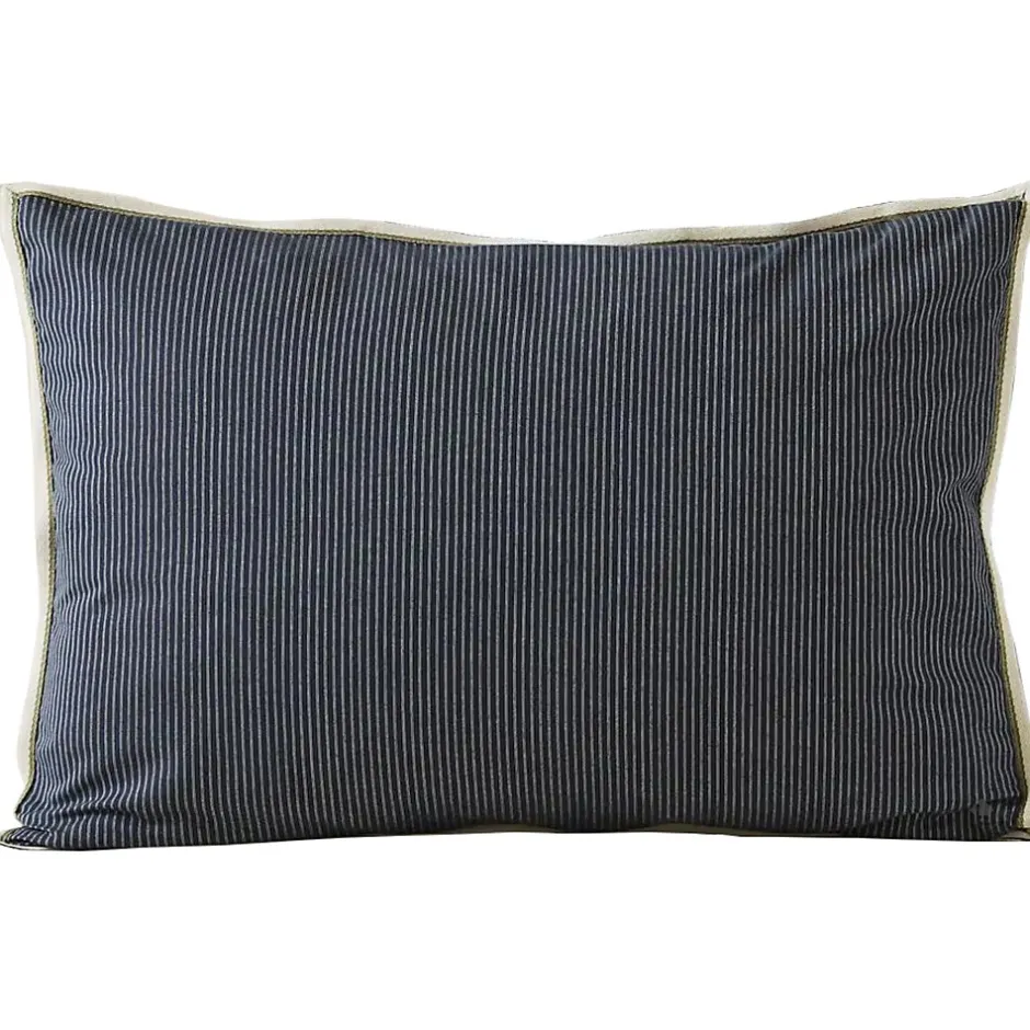 Linnea Parure de lit 3 pièces : housse 200x200 cm et taie 50x70 cm coton BRIXTON à rayures noires
