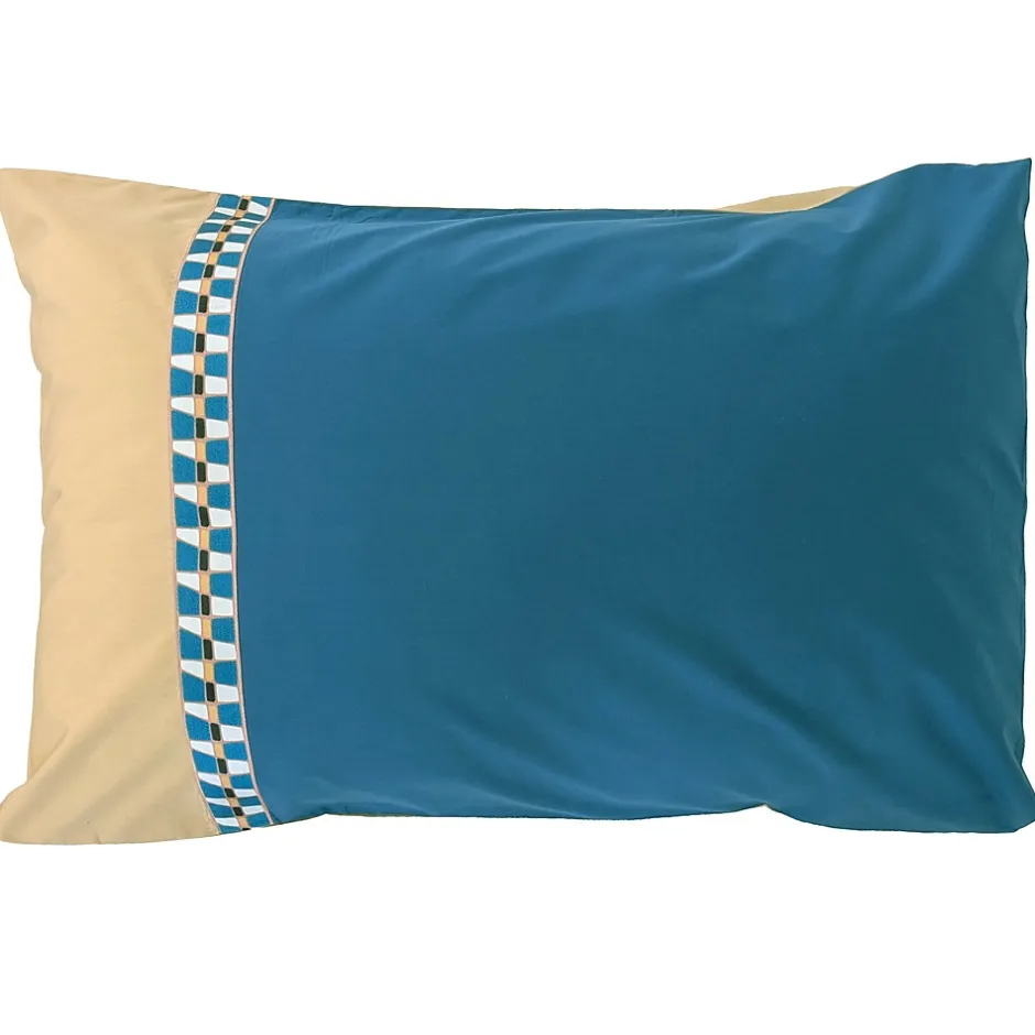 Linnea Parure de lit 3 pièces : housse 300x240 cm et taies 50x70 cm en percale de coton LINOA bleu cobalt