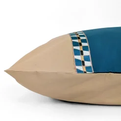 Linnea Parure de lit 3 pièces : housse 300x240 cm et taies 50x70 cm en percale de coton LINOA bleu cobalt