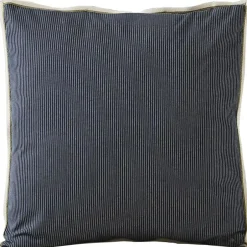 Linnea Parure de lit 3 pièces : housse 200x200 cm et taie 65x65 cm coton BRIXTON à rayures noires Discount