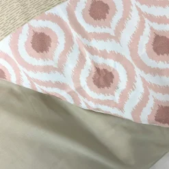 Linnea Parure de lit 3 pièces : housse 260x240 cm et taies 50x70 cm coton INOUK rose/beige Outlet