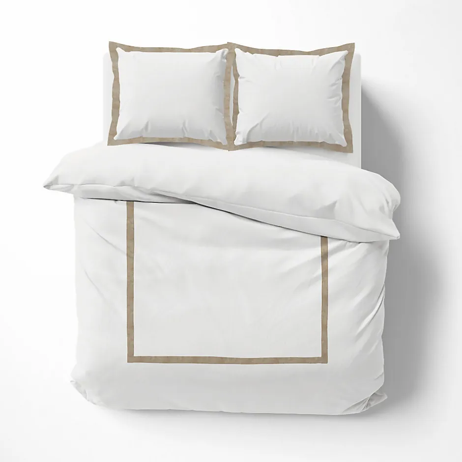 Douceur D'Intérieur Parure de lit 3 Pièces coton et lin (240x220 cm - Blanc)
