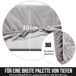 ProximaX Parure de lit 4 pièces en Polyester, 160 x 200 cm, motif à carreaux esthétique en coton, résistante aux Plis , Gris